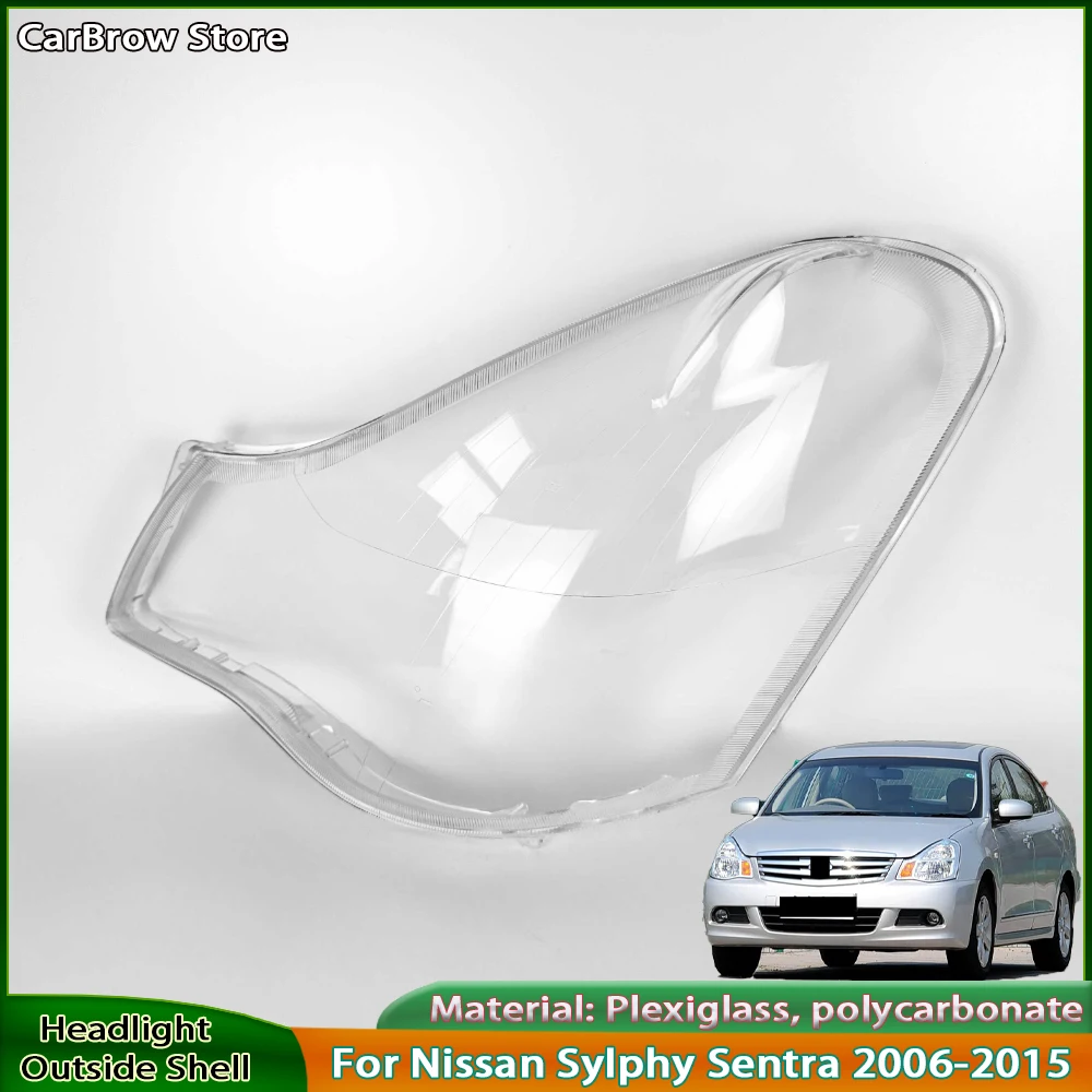 

Headlight Bulb Lampshade Cover For Nissan Sylphy Sentra 2006-2015 Headlamp High/Low Beam Light Lens Transparent Housing Case