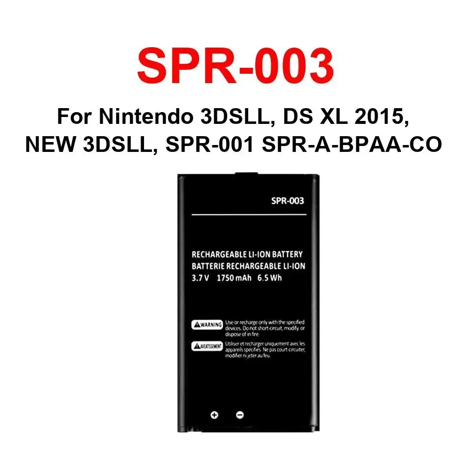 

Аккумулятор для портативной игровой консоли SPR-003 для Nintendo 3DSLL, DS XL 2015, NEW 3DSLL, SPR-001 SPR-A-BPAA-CO Замена безопасности