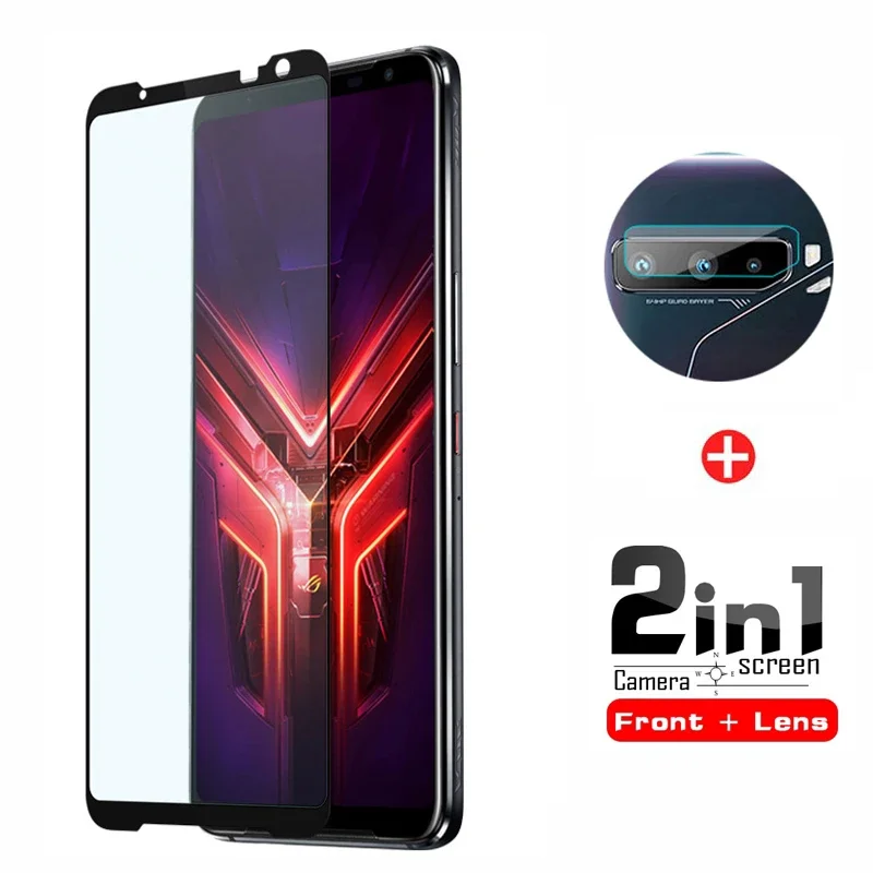 ASUS Rog Phone 3 Tempered Glass Full Coverage ASUS Rog Phone 5 2 Full Glue Screen Protector Protective Tempered Glass Film