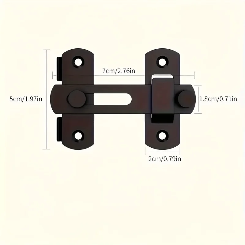 1pc Stainless Steel Barn Lock - 180° Flip Latch for Garage/Bathroom. 2 Keys Anti-Theft, Easy Install. Durable