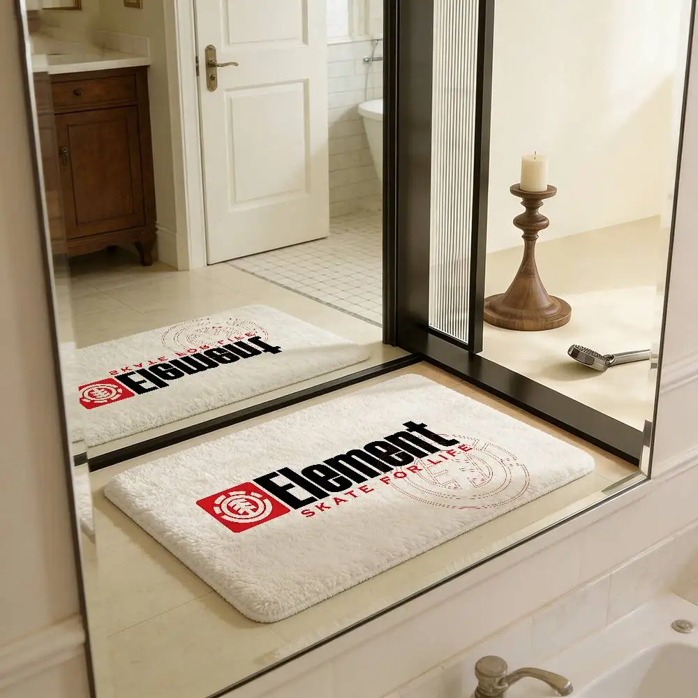 E-Element Skateboard Logo Floor Mat INS Style Soft Bedroom Floor House Laundry Room Mat Anti-skid Household Carpets