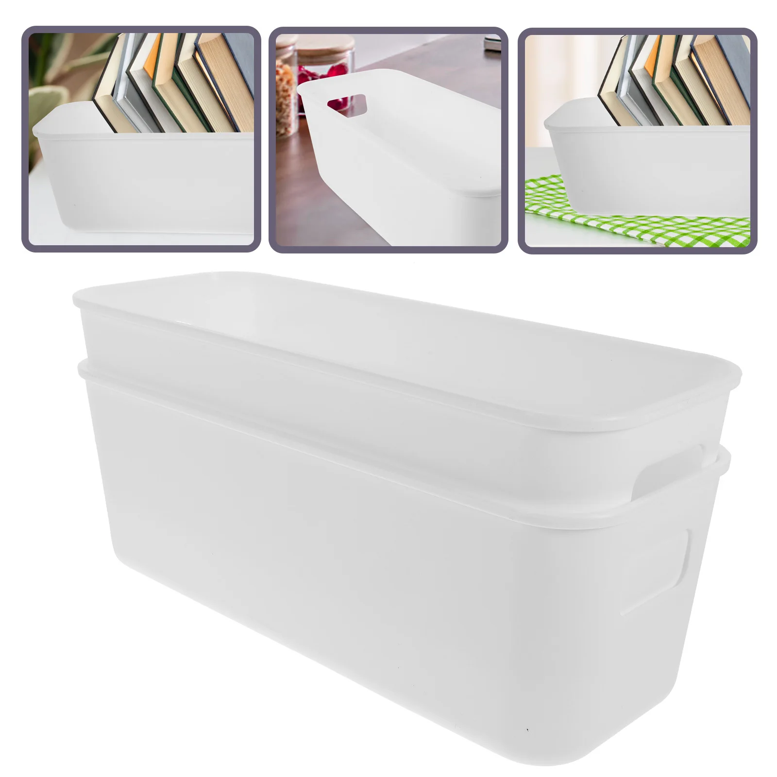 

2 Pcs Mobile Phone Case Storage Box Organizer Desk Compartment Boxes Sundries