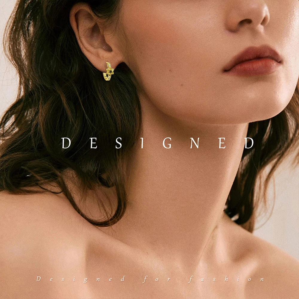 تألق 925 فضة النجمي هوب أقراط الرائعة إنفينيتي هندسية أقراط للمرأة حفل زفاف مجوهرات هدية #6