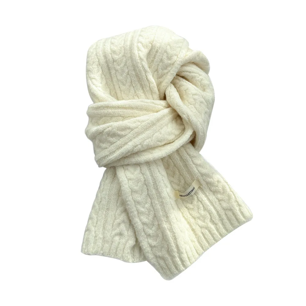 

Модный теплый зимний шарф, однотонный мягкий вязаный шарф, утепленный шерстяной шарф на шею для женщин и мужчин