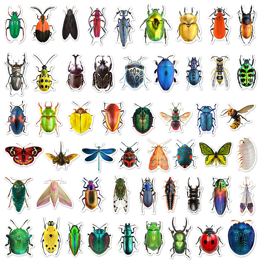 10/30/50pcs Ladybug Nature Insects Animal Stickers Butterfly Graffiti Sticker Notebook Suitcase Motorcycle Educational Decals