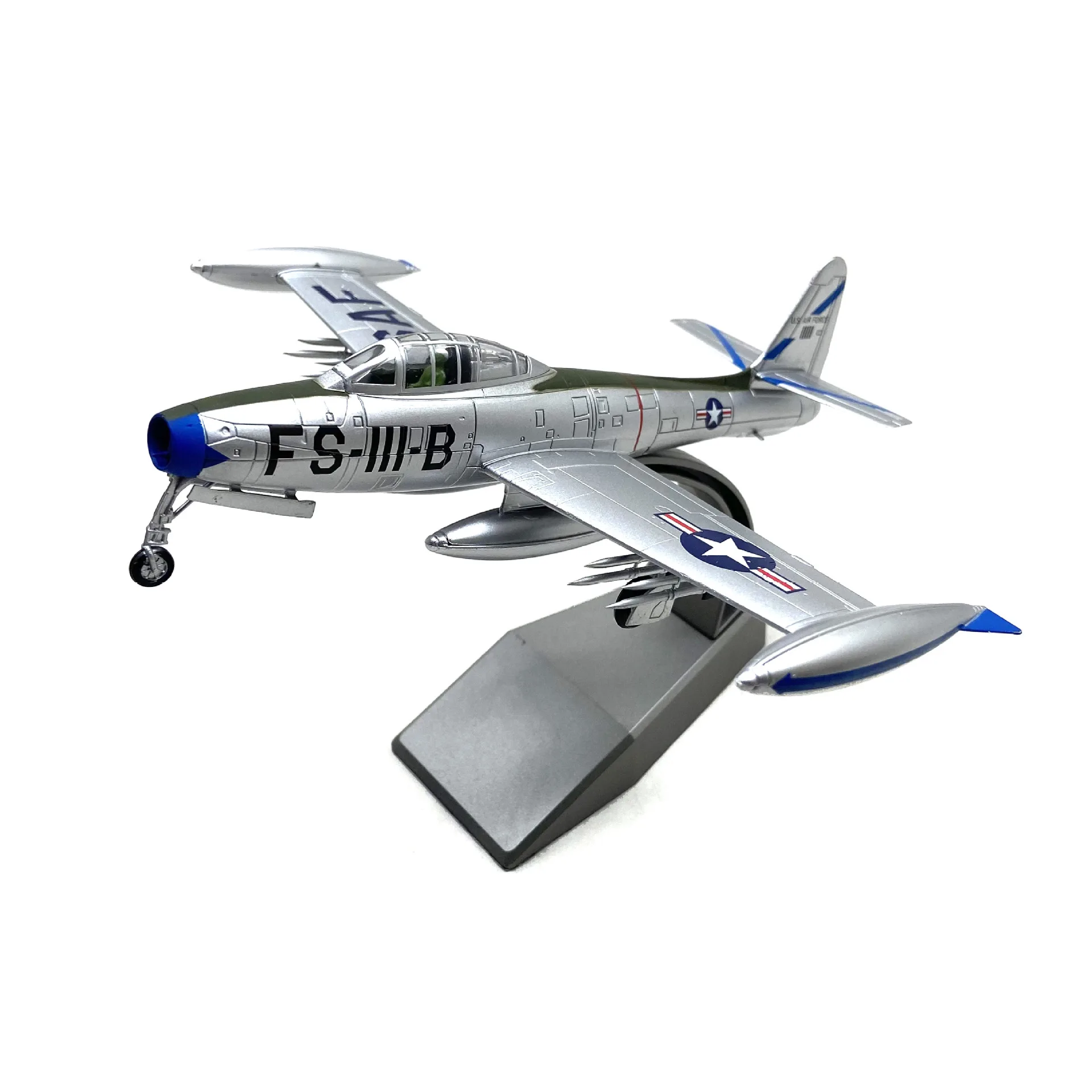 

Металлическая модель военного самолета F-84 Thunderjet в масштабе 1/72, коллекционный авиационный сувенир, игрушка-самолет