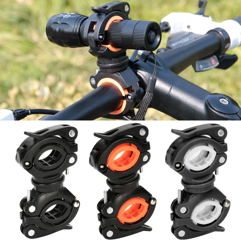 Motocicleta bicicleta luz suporte, bicicleta lâmpada titular, LED tocha, farol bomba stand, Quick Release Mount, 360 graus Rotatable