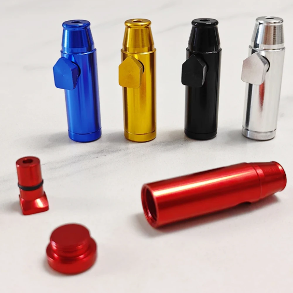 2Pcs Metal Bullet Dispenser Smoking Accessories Different Color Gadget Leak-Proof Storage Box Bottle for Powder Tobacco Smoke