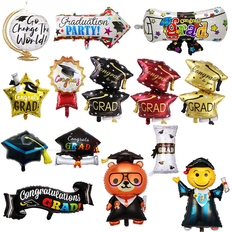 Graduation Party Balloon Owl Helium Globe Foil Balloon Congrats Grad School Celebrations 2024 Party Decorations Globos Ballons