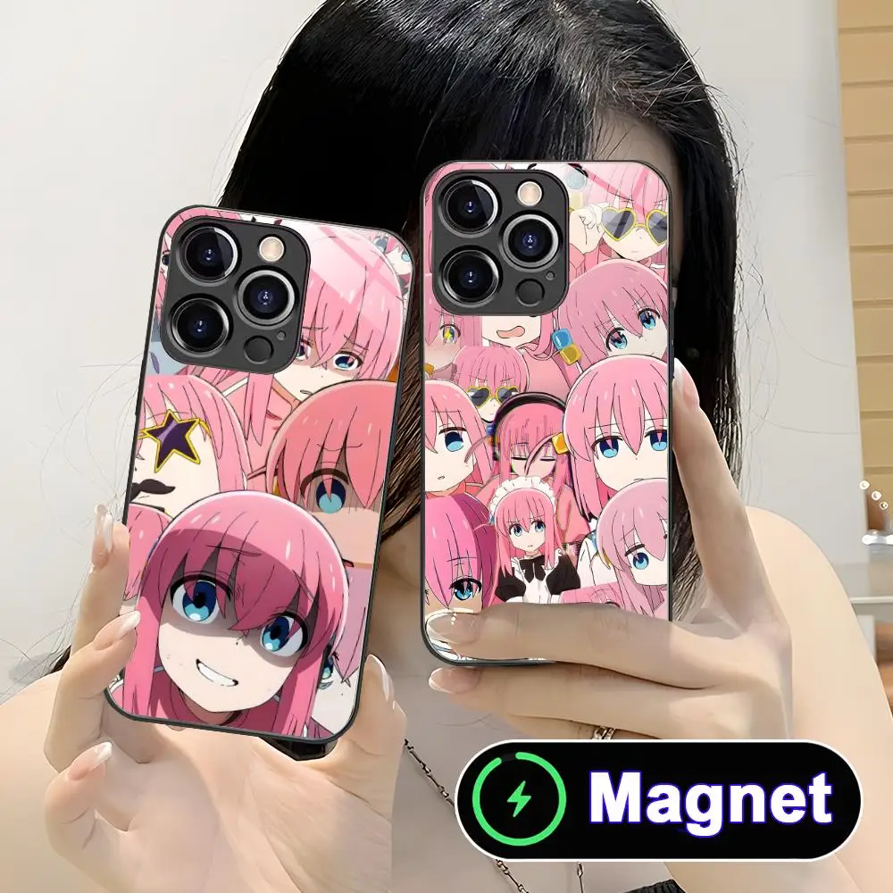 

Bocchi Rock Hitori Gotou Phone Case for iPhone 17 16 15 14 13 12 11 Air Pro Max Plus Mini Glass Magnet Cover