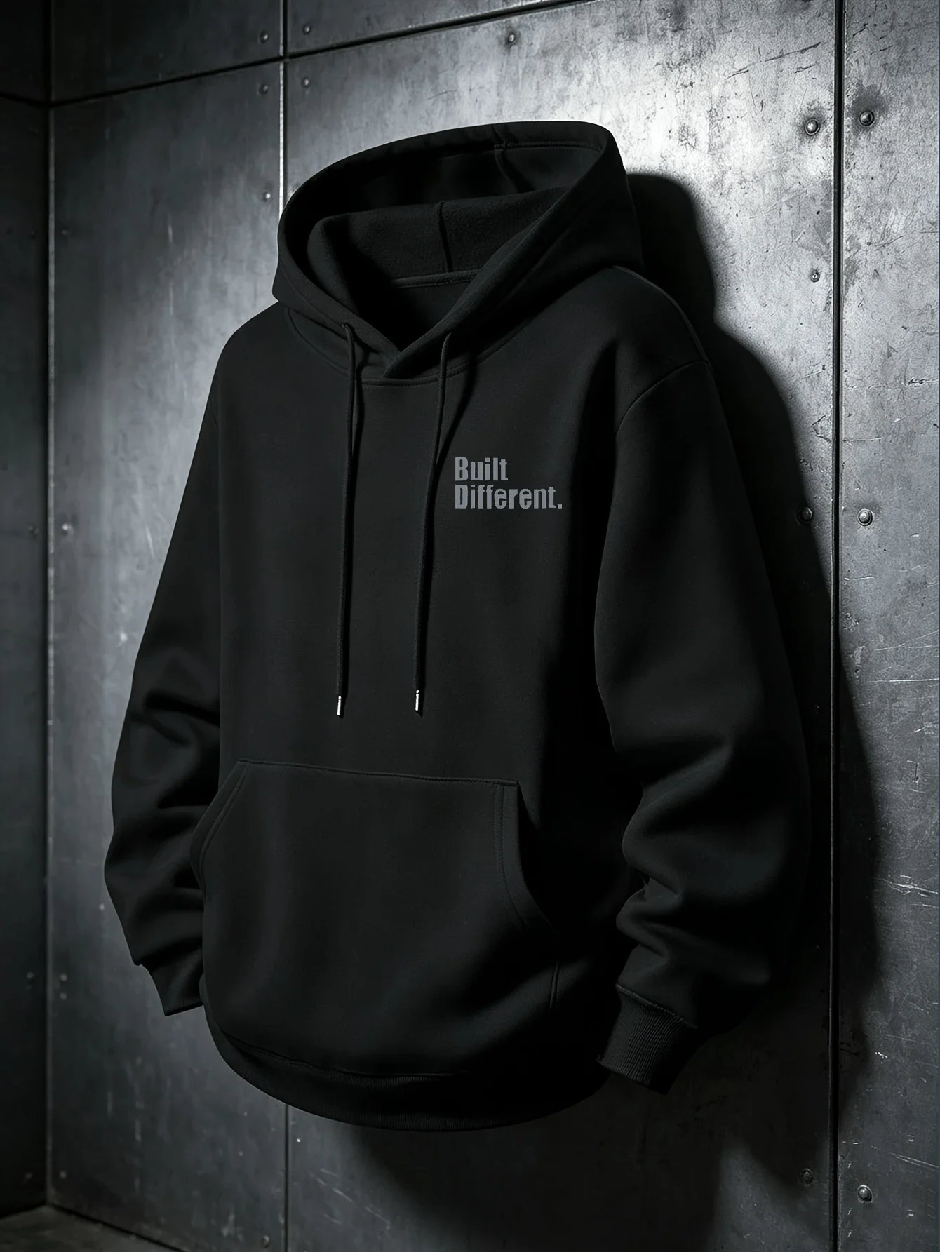 Men's Autumn/Winter Single-Piece Sweatshirt, American High Street Distressed Letter Hooded Sweatshirt, Men's Hoodie, Trendy Casual Pullover Top, Daily Versatile Slimming Long-Sleeve Commuter Hoodie, Regular Fit Autumn/Winter Hooded Sweater