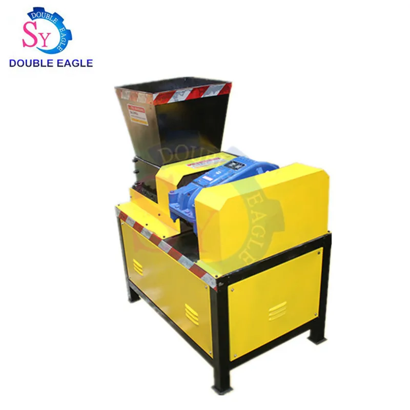 Industrial small multifunction waste wood old paint bucket scrap metal pulverizer/double shaft paper shredder recycling machine