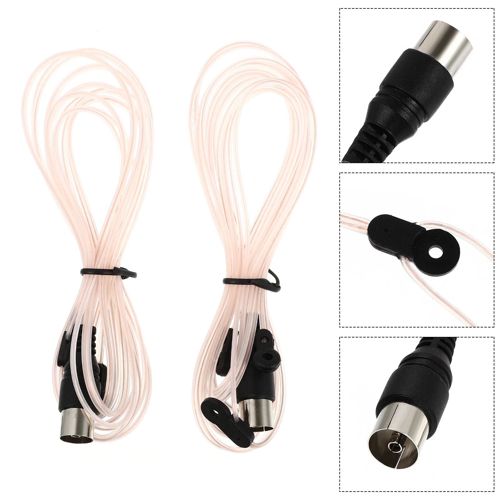 

2pcs Fm Antenna 2-Meter Coaxial Female Connector For Radio Receiver Stereo Amplifier Card Indoor Antenna 75 Ohm Plug