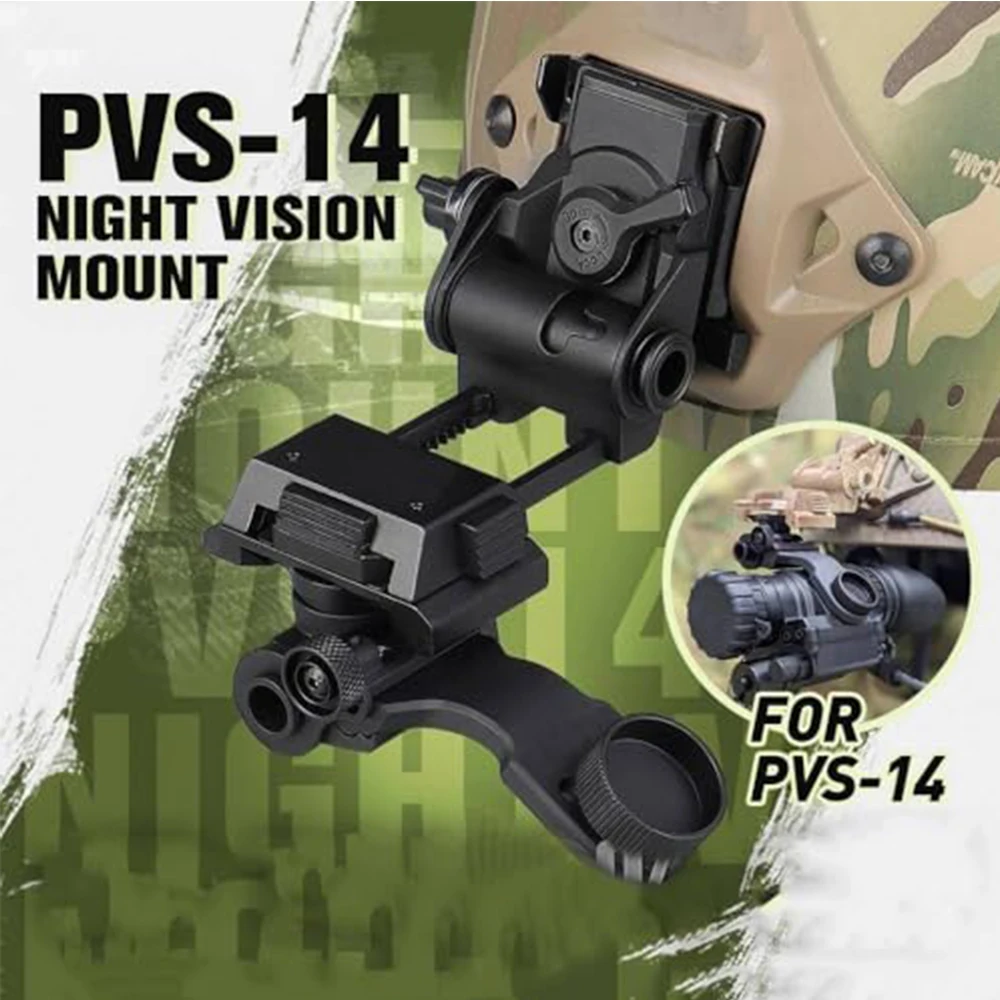 

NVG Mount Night Vision Goggles PVS 14 J Arm Metal Helmet Mount Aluminum Rhino Mount Compatible with All Models of PVS14