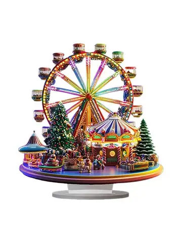 2D Acrylic Ferris Wheel Accent Ornament Ferris Wheel Display Board Christmas Holiday Decoration 2025 Xmas Navidad Party Supplies