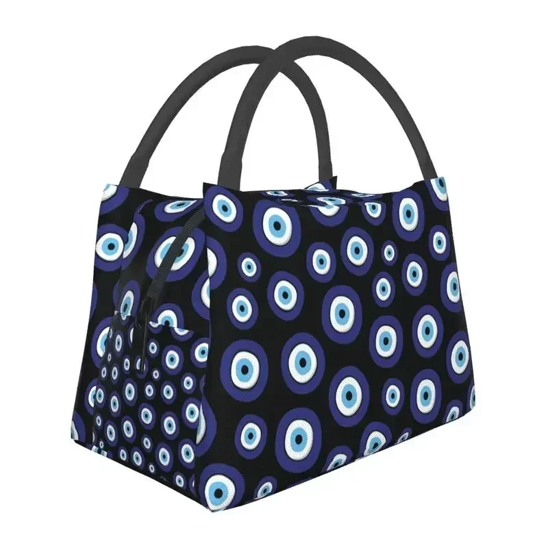 

Personalized Custom Greek Evil Eye Pattern Lunch Bags Women Cooler Warm Insulated Lunch Boxes for Office Travel lunchbag