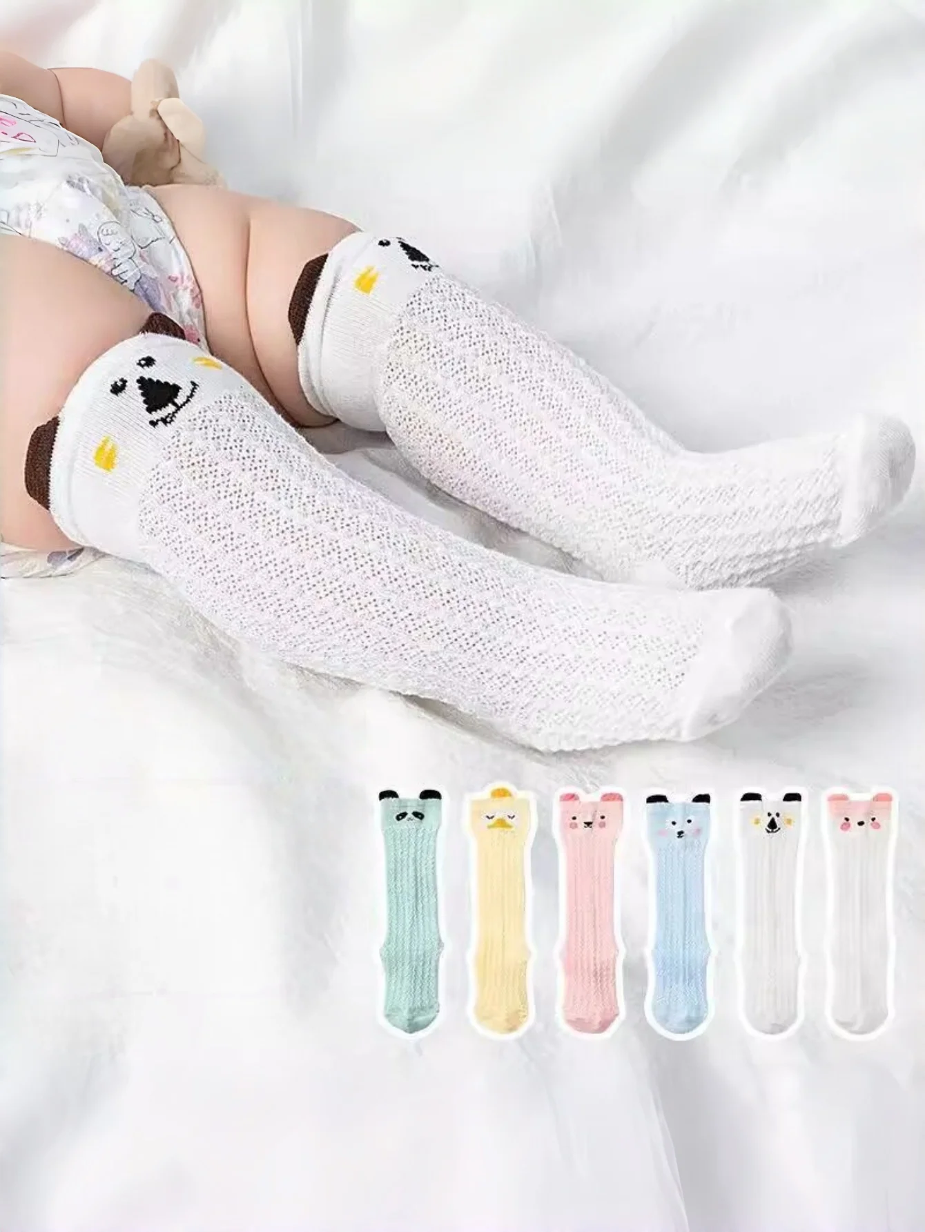 

Infant socks summer long tube socks newborn baby mesh thin breathable anti-mosquito socks high elastic over-knee socks