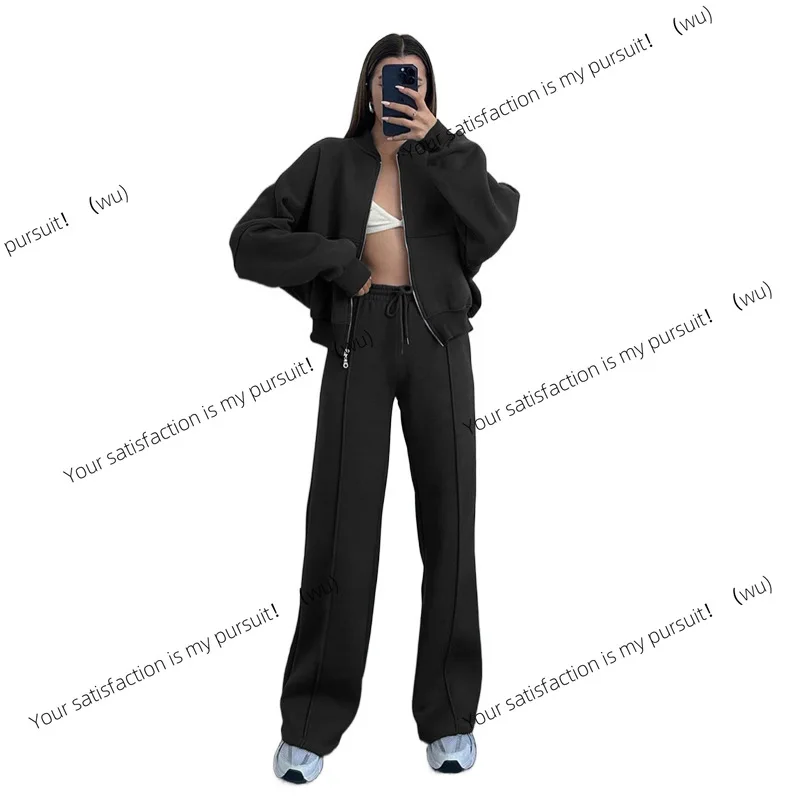 

Sweater two-piece women's clothing European and American trends fashion casual zipper cardigan trousers