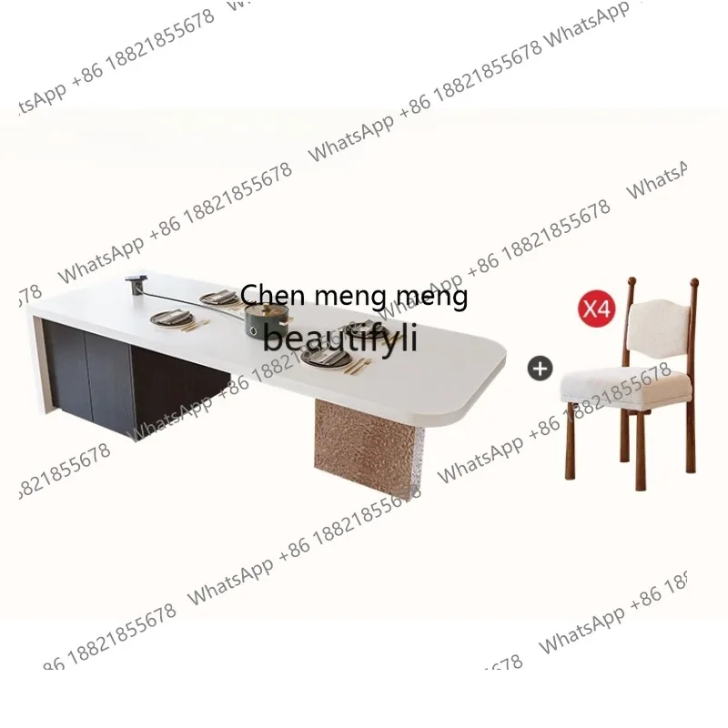 

S7486 ss Chinese Ancient StyleFlush Kitchen Island Dining Table Integrated Kitchen Stone Plate Medium Inverted Table Western Kit