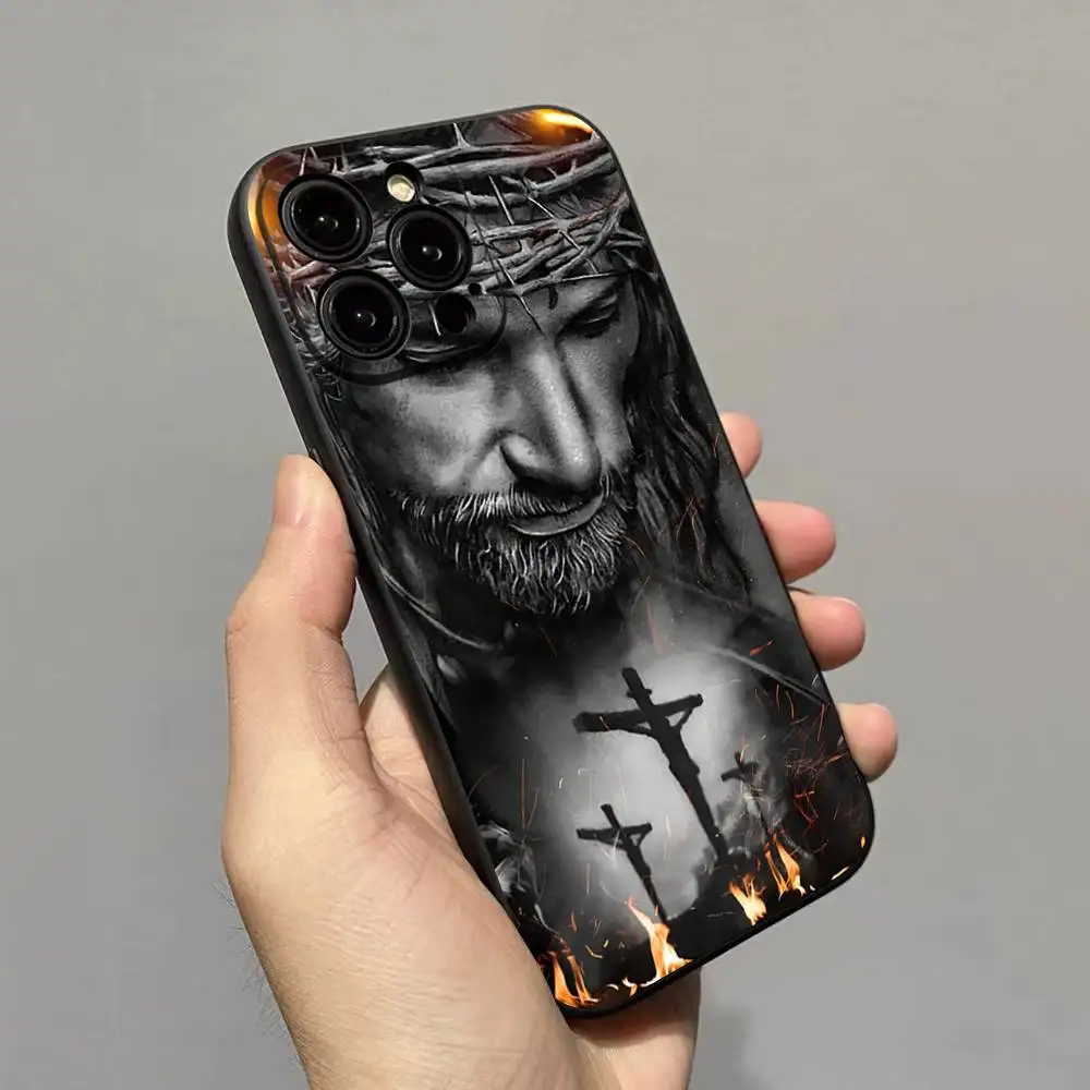 Son Of God Jesus Cross Holy Light Phone Case Silicone Soft for iphone 17 16 15 14 13 12 11 Pro Mini XS MAX Plus X Cover view 3