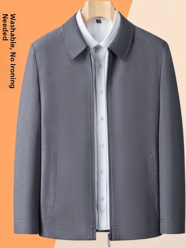 

Мужская шерстяная куртка премиум-класса, повседневная, свободного кроя, с воротником, весна-осень, новая модель, большие размеры, деловая повседневная верхняя одежда