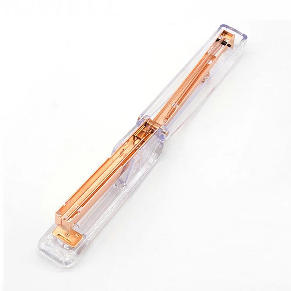 

1Pcs Rose Gold Office Stapler Crystal Clear Elegant Design Portable for School Home Desktop Decoration Stapler