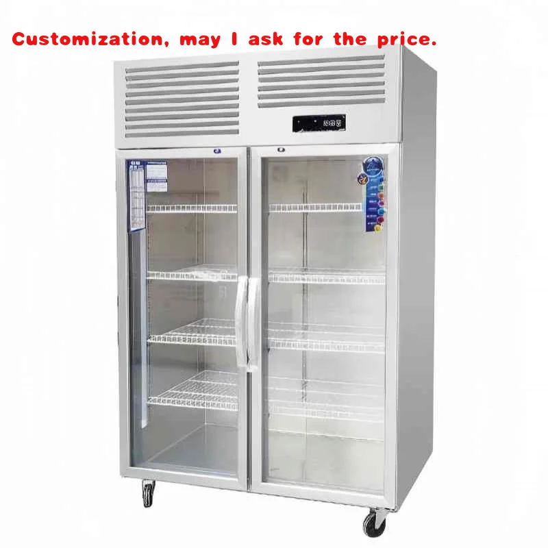 custom.Commercial Supermarket Display Energy-Saving Display Refrigerator Double Glass Direct-Cooled Cabinet Energy Ce