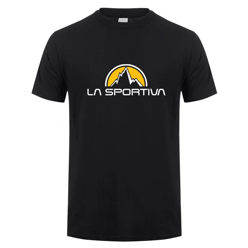 Camiseta La Sportiva masculina, manga curta, secagem rápida, engraçado, gola redonda, respirável, top confortável, verão, novo