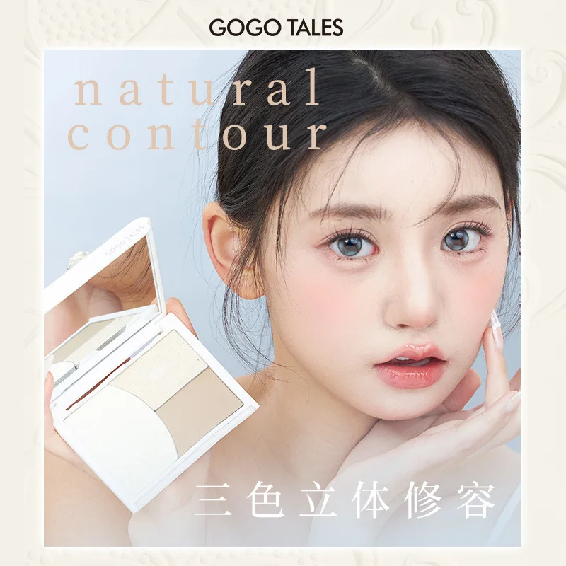 Palete de iluminador de contorno GoGOTales natural de longa duração fosco perolado cosméticos faciais