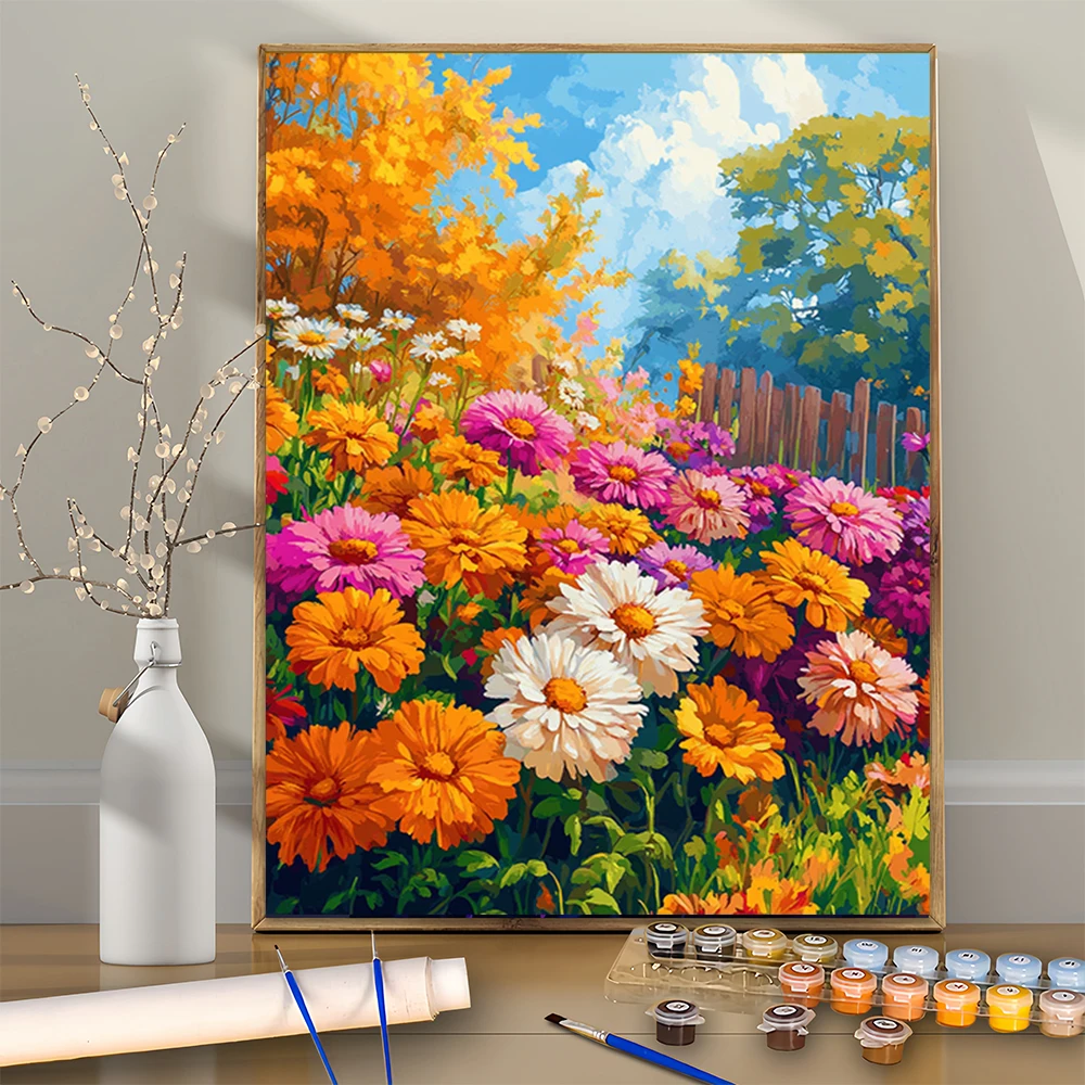 

Экологическая Соната цветочного поля, 1 шт., набор для цифровой акриловой живописи «сделай сам», для начинающих, рамка для домашнего декора стен в комплект не входит