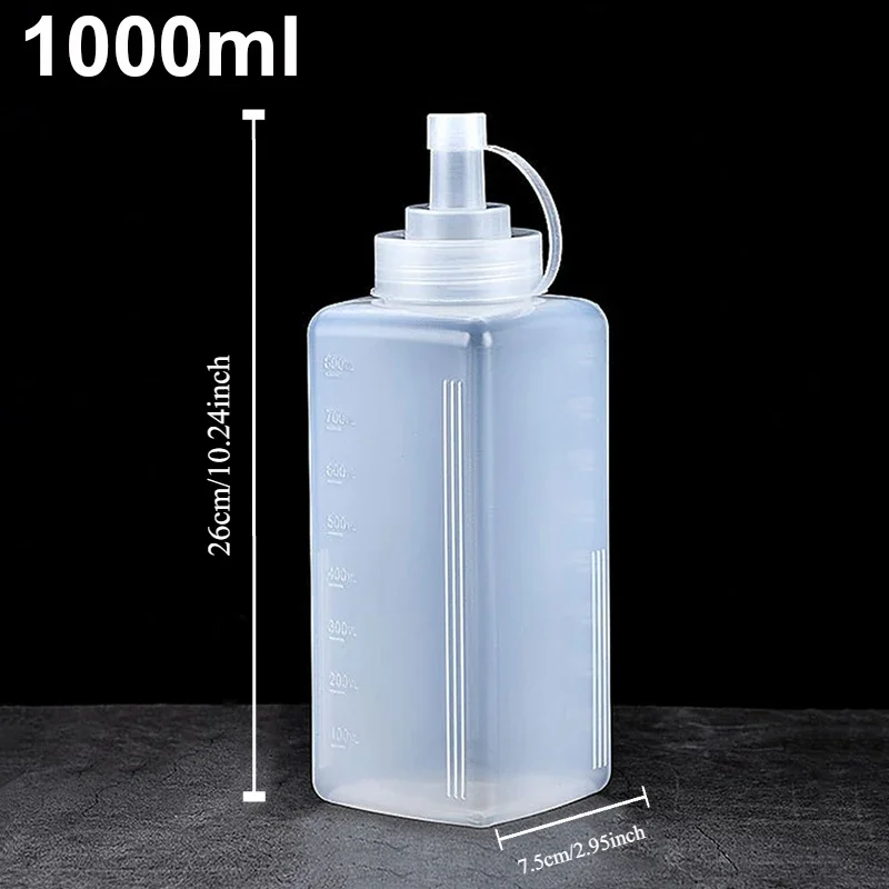 800-1000 ml Knijp Kruiderij Fles met Deksel plastic knijpfles Jam Salade Dressing Opslag Dispenser Keuken Accessoires