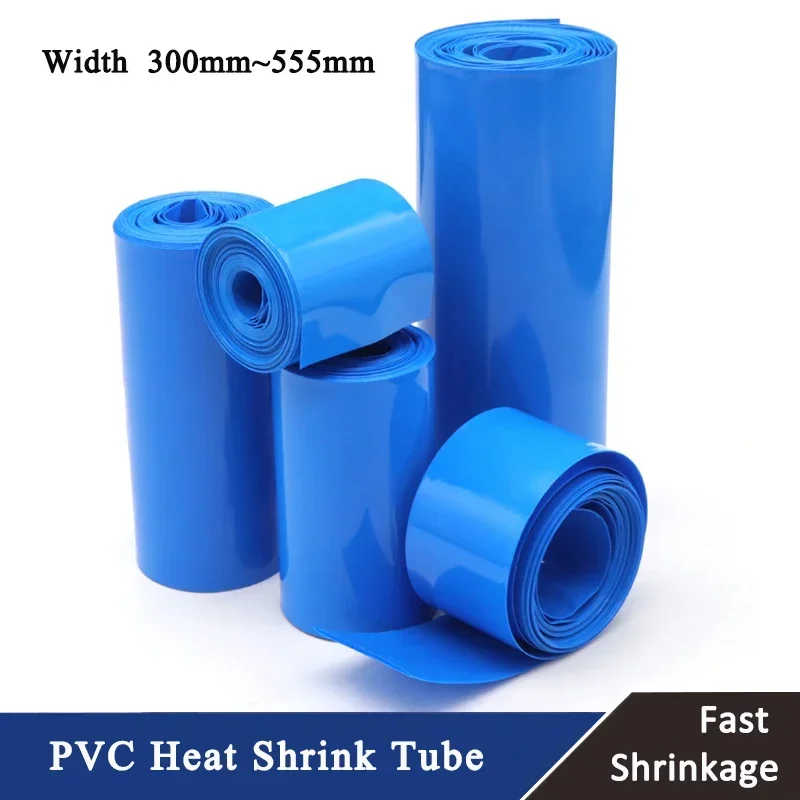 1m~10m PVC Heat Shrink Tube 18650 Lipo Battery Pack Width 300mm ~ 555mm Insulated Protection Film Wrap lithium Case Cable Sleeve