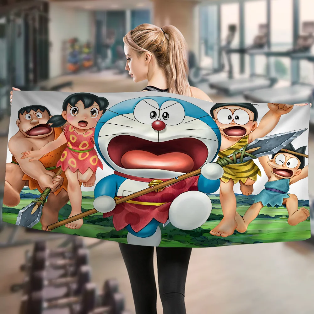 1 szt. Doraemon ręcznik z motywem kreskówkowym ręcznik plażowy z mikrofibry chłonny szybkoschnący miękki joga pływanie Resort ręcznik do wspinaczki górskiej