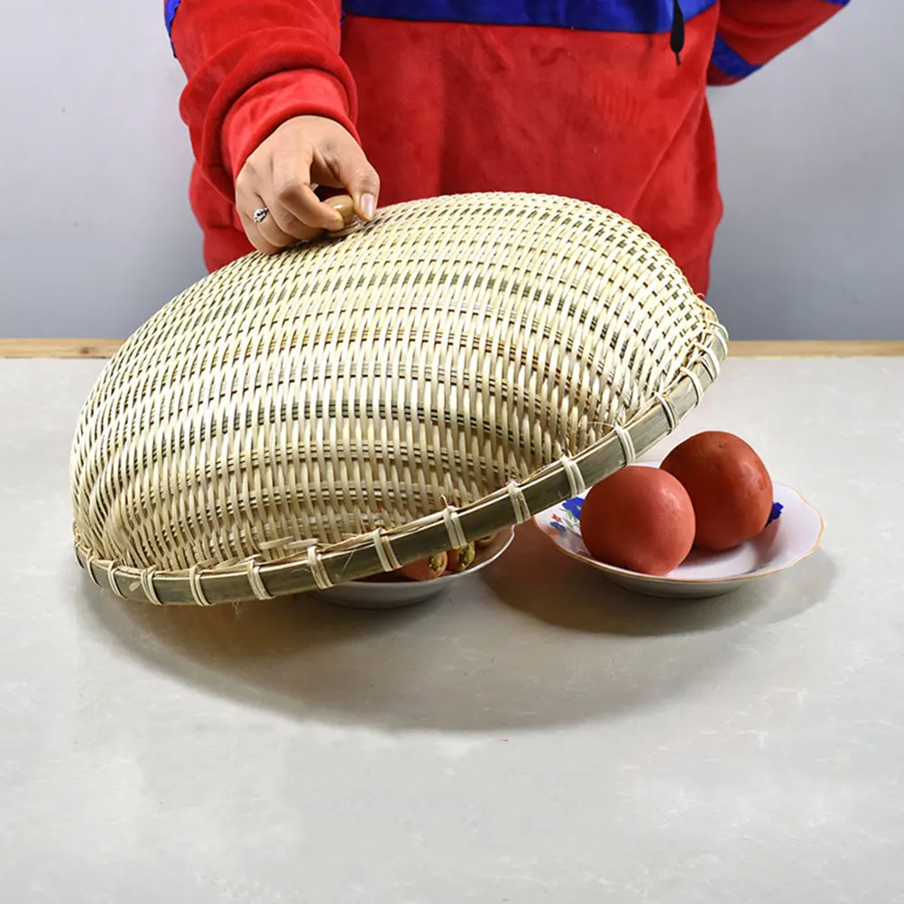 

Bamboo Woven Food Cover Basket Material Multi Function Kitchen Home Restaurant Use Bread Snacks Storage