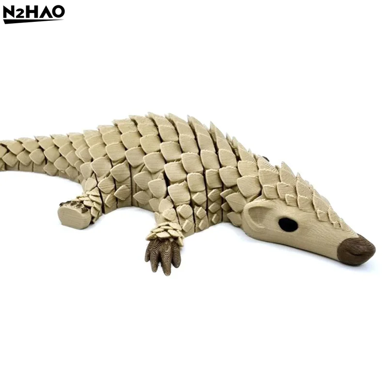 1Pcs Animal Model 3D Printed Articulated Pangolin Sculpture Interlocking Plates Desktop Decor Collector Gift Home Accessories