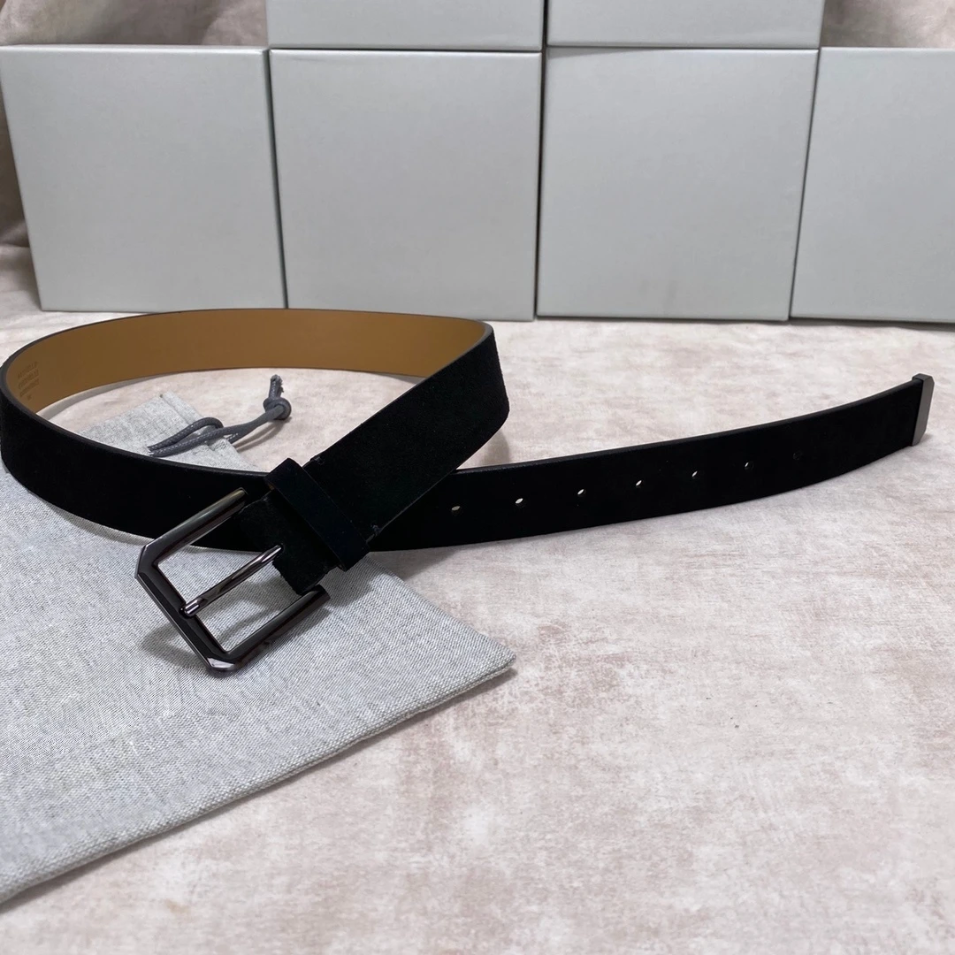 

Luxury Brand Men's Belt Handmade Top-Grain Cowhide Belt Double-Sided Suede Smooth Leather Casual Formal Versatile Holiday Gifts