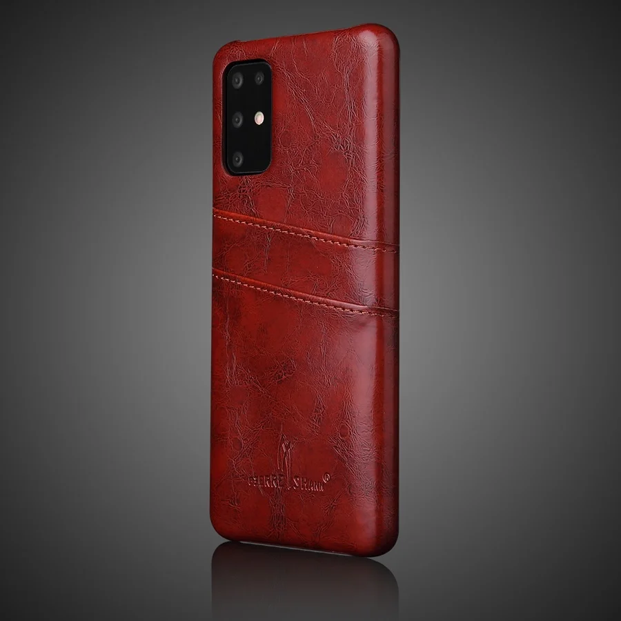 Oil-Wax Genuine Leather Case for Samsung S10E, Back Cover for Galaxy S7, S8, S9, S10 Plus, S20, S21, S22, S23 S24 Ultra, Fashion