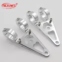 Motorcycle Headlight Mounting Bracket Silver CNC 27mm 30mm  45mm Front Fork Tube for Honda  Parts