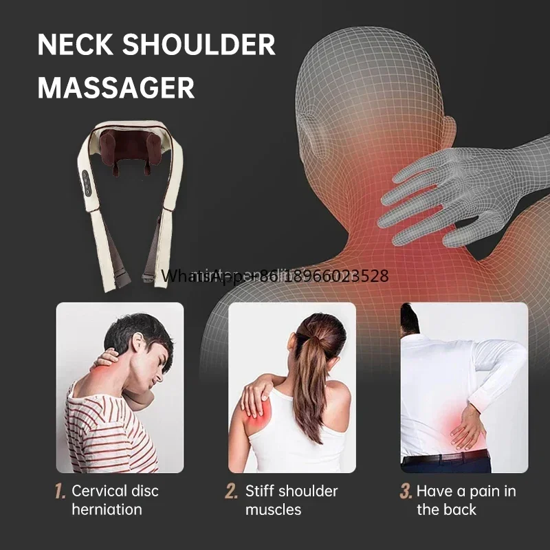 Portable Wireless Back Shoulder and Neck Massager Deep Body Massage Shawl