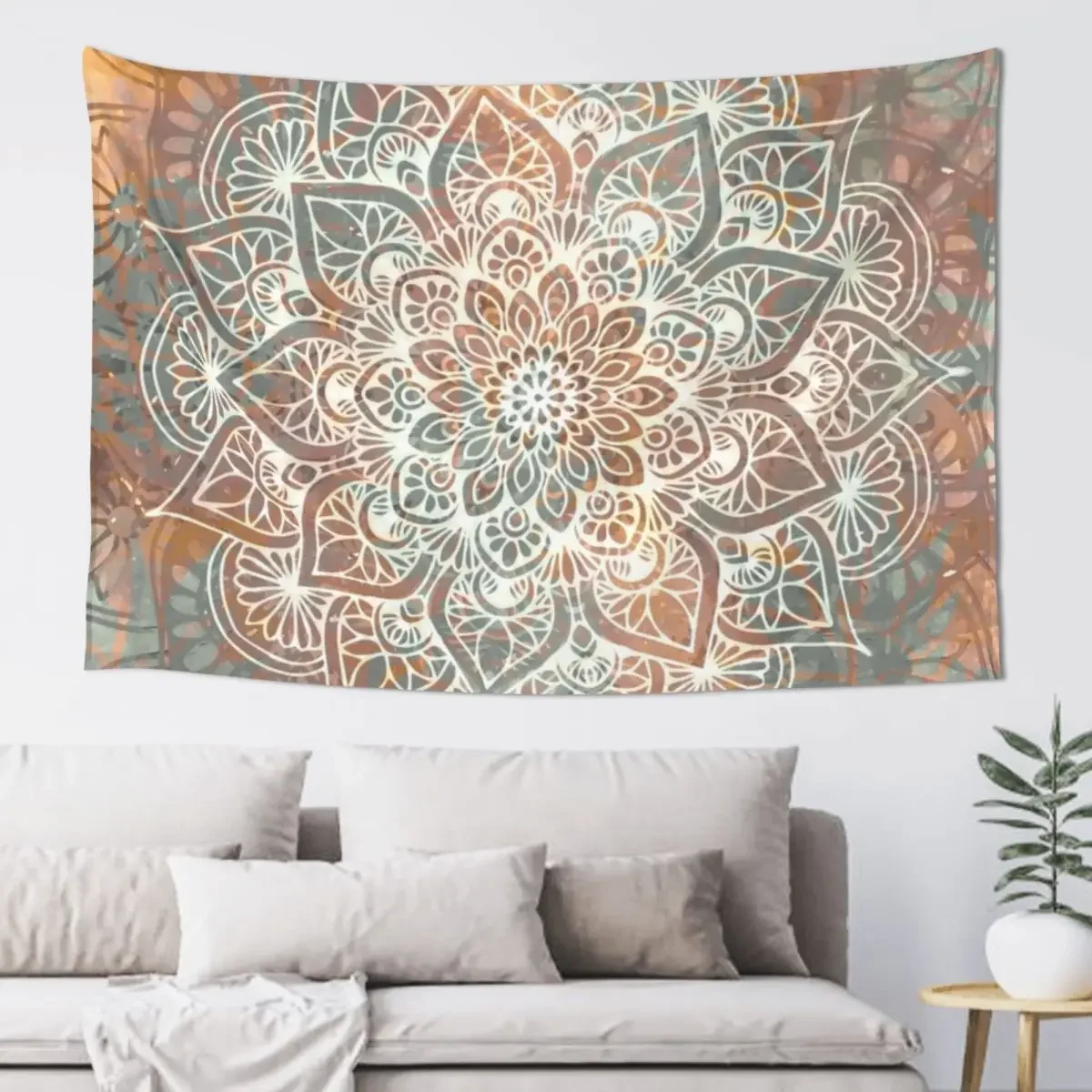 

Mandala, Yoga Art, Burnt Orange Tapestry Bedroom Decor Room Decor Korean Style Home Supplies Cute Room Things Tapestry
