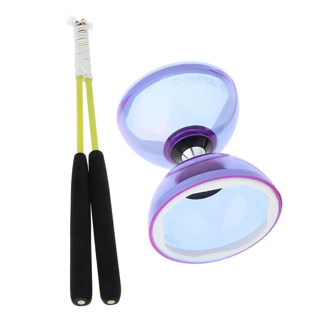 3 Bearing Diabolo Juggling  Toy W/ Sticks String Kids Gift 12cm