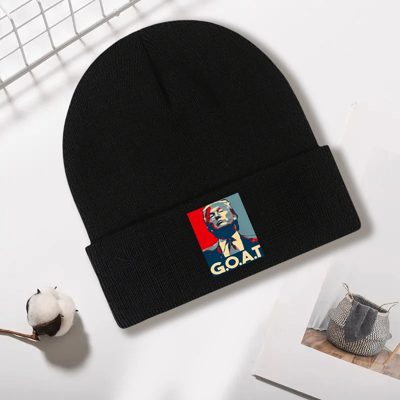 

Retro Classic Character Printed Warm Autumn and Winter Wild Knitted Hat Unisex Outdoor Cold-Proof Fashion Woolen Hat