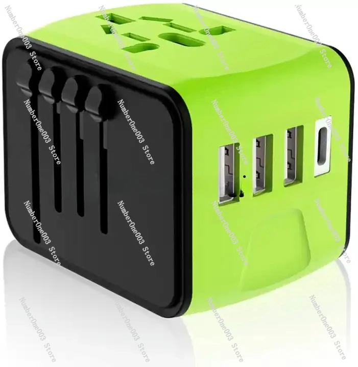 

Worldwide Multi-color Travel Adapter 4USB Type C Wall Power Travel Adaptor Multi Plug International Universal Travel Converter