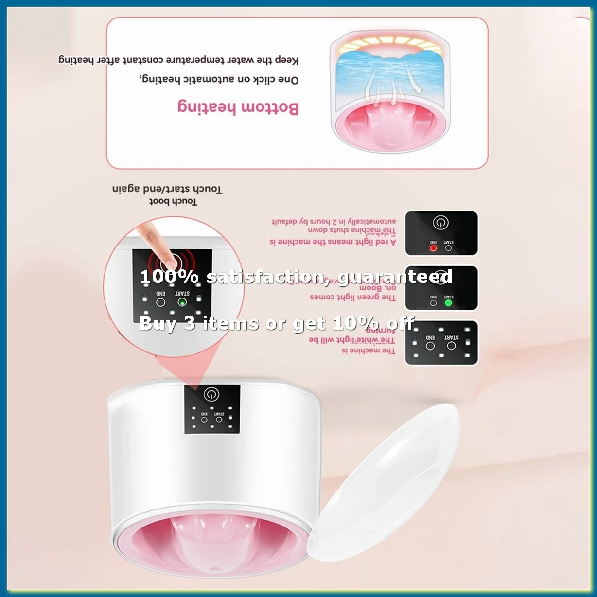 Electric Nail Soaking Bowl Acetone Proof: Faster Soak Off Bowl- Heated Manicure Bowl EU Plug-DTB1