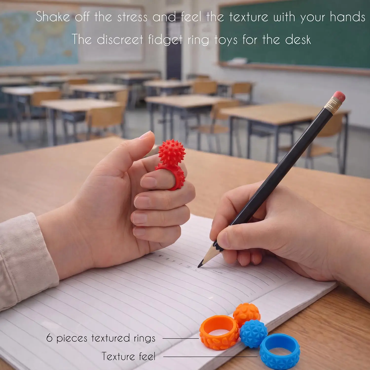 Sensory Rings for Kids and Teenagers. Sensory Textured Round Rings. Textured rings suitable for children. Calm travel, airplane