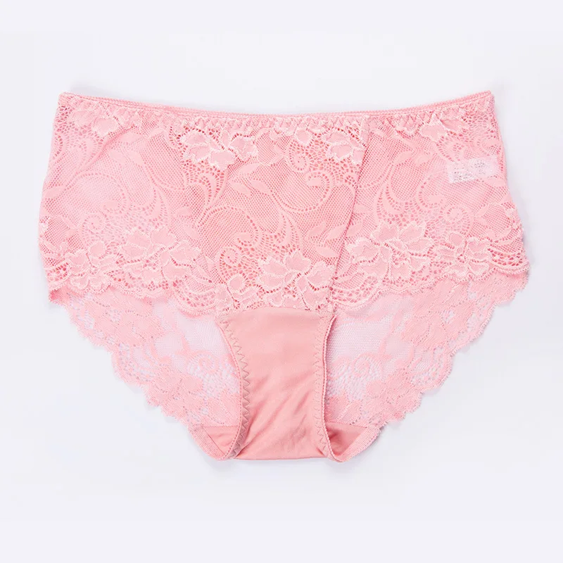Sexy Lace Trim Mid-Waist Mulberry Silk Boyshorts, Comfortable Full-Coverage Silk Panties