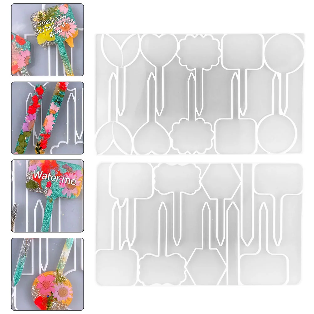 

2 Pcs Plant Tag Stencils Silicone Epoxy Molds Decorative Label Mould Making Resin Crafts Silica Gel DIY Handicraft Plants