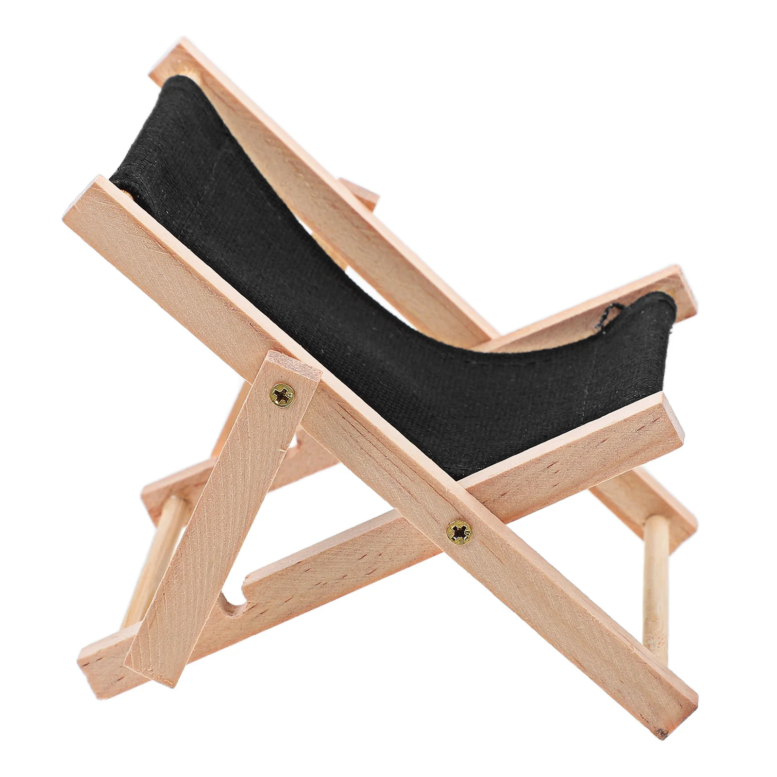 미니 비치 의자 시뮬레이션 접이식 라운지 의자 집용 미니어처 목재 가구 장식품