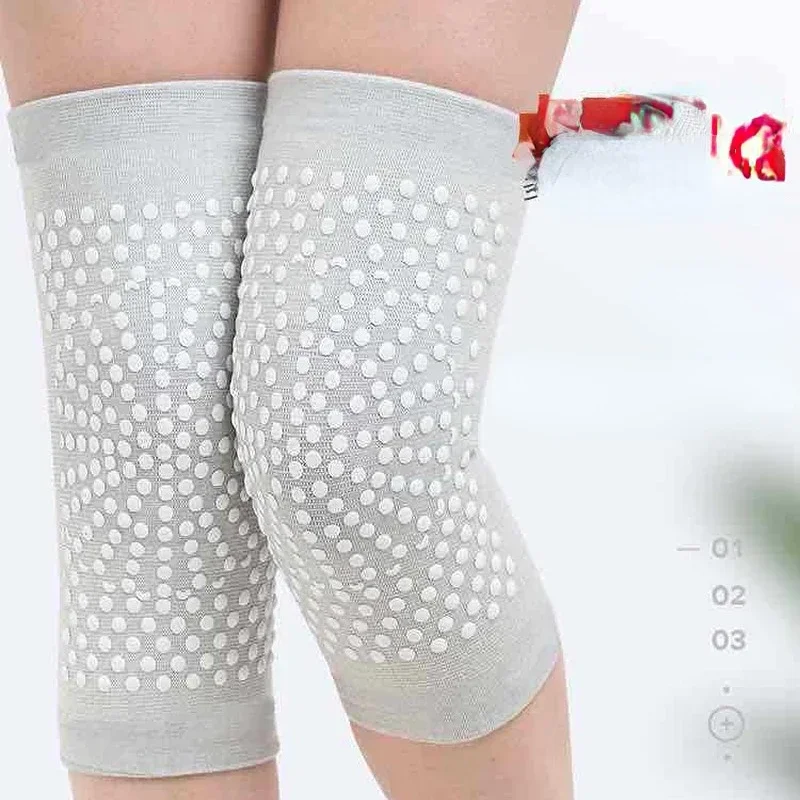 2 Pcs Self Heating Knee Elbow Brace Support Pads Dot Matrix Kneepads Tourmaline Sleeve for Arthritis Joint Pain Relief Recovery