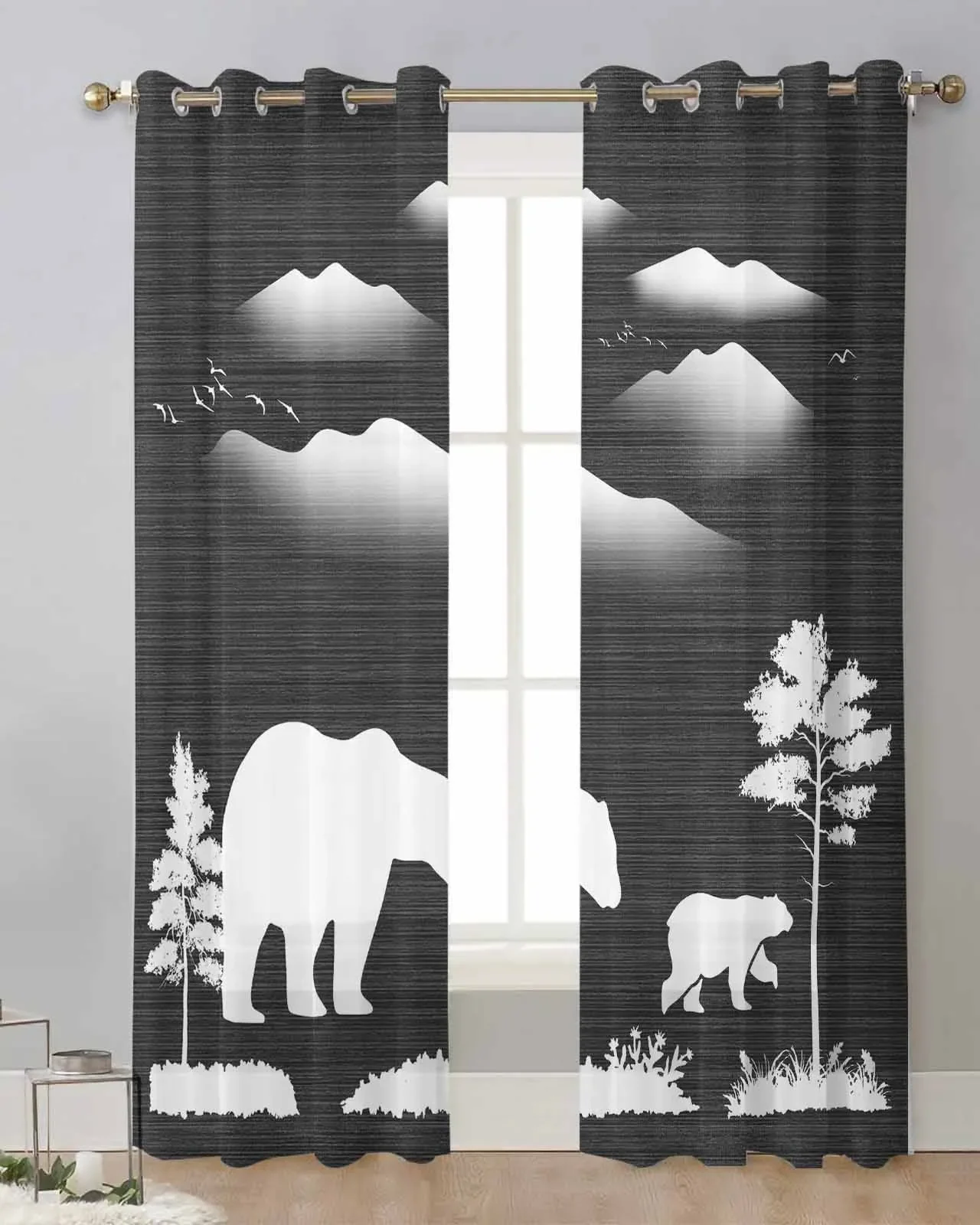 

Silhouette Bird Animal Window Curtains for Rooms Curtain Cheap Things With Free Shipping for Home Luxury Living Room Curtains